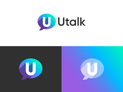 Utalk logo design 3d logo app icon gradient logo design logo design branding logo design concept logo designer logotype minimal logo mobile app speechbubble talk logo utalk logo