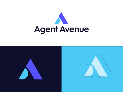 Agent Avenue logo and branding agency branding blue brand identity branding company logo design icon letter a logo logo design branding logo designer logo mark logotype minimal