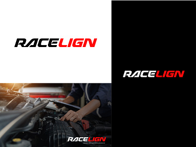 Racelign car car logo clean company logo design icon logo minimal race logo racelign wordmark