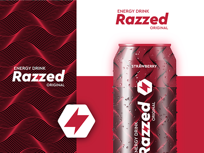 Razzed Energy Drink bolt brand identity branding company logo design gradient icon illustration logo minimal ui