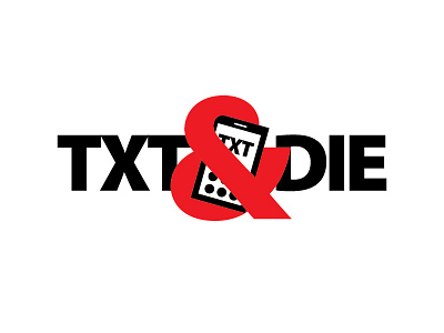 TXT&DIE bumper design flat illustration minimal texting typography
