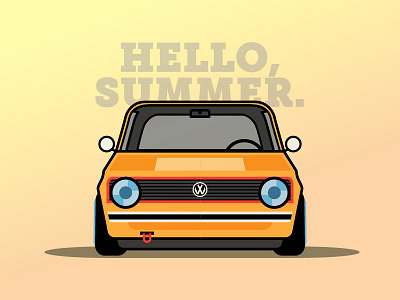 Hello, Summer. digital flat graphics gti illustrator mk1 vdub vw