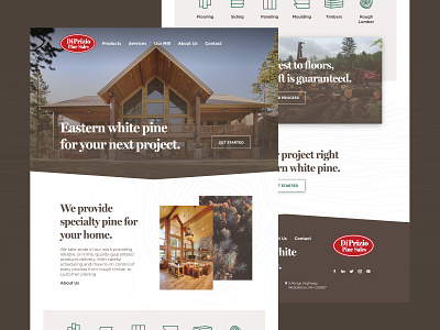 Eastern White Pine Website branding design minimal pine sawmill ui ux website