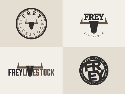 Frey Livestock Logo Concepts branding concept design draft icons illustration logo typography
