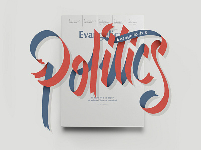 Politics cover design hand type illustration logo magazine mockup politics print ribbon typography usa