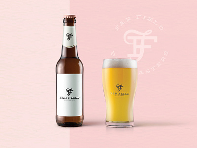 Far Field Logo Option beer bottle brand brewery design icon identity la logo mockup sunset