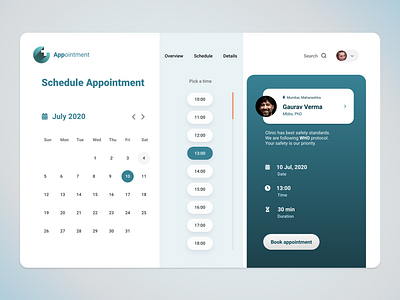 Schedule Appointment design ui ux web web design website website design