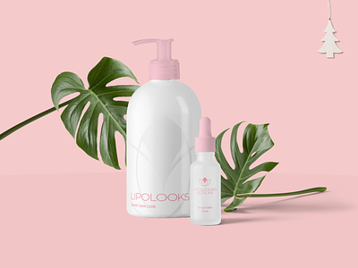 Lipolooks Packaging brand identity branding illustrator logo design packaging photoshop pink skincare skincare logo vector