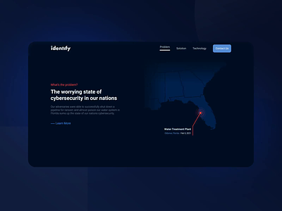 Identify Cybersecurity Landing page animation cybersecurity dark mode interaction landing page motion design motiongraphics uimotion vector web design