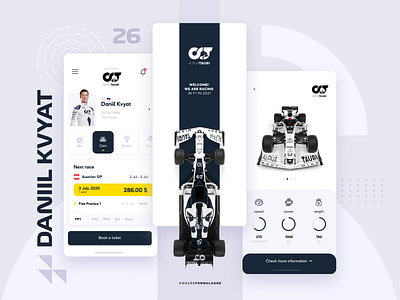 Scuderia AlphaTauri 2020 Concept App 2020 abstract alpha app auto car championship daniil design app f1 formula 1 formula one kvyat red bull scuderia tauri ui uidesign ux