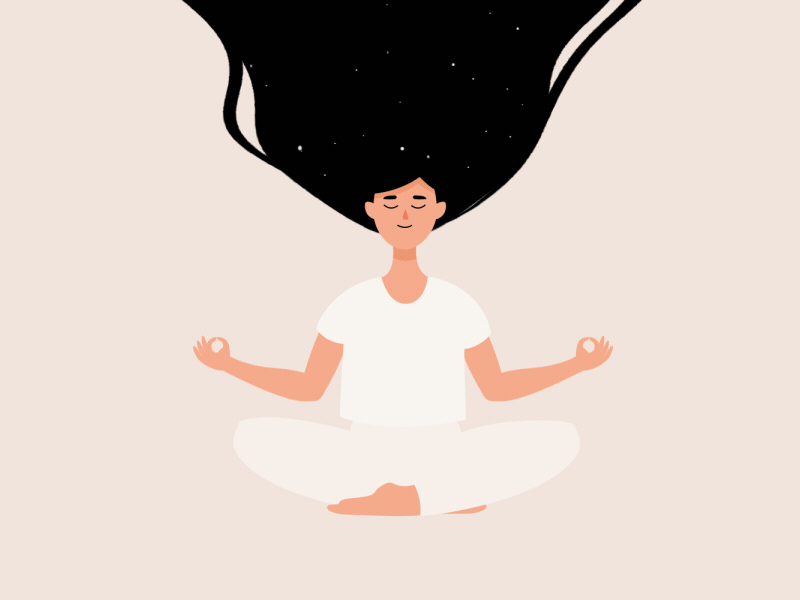 Yoga process 2d animation meditation motion design woman yoga