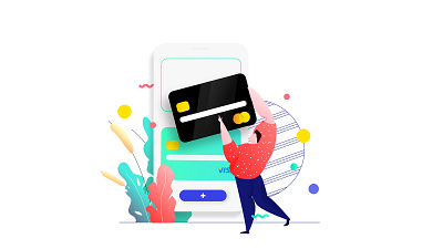 Mobile App Add Credit Card Feature Illustration appdesigner credit card customillustrations developer illustration isometric mobile app redesign ui ux webdevelop webdevelopers webdeveloping webdevelopment