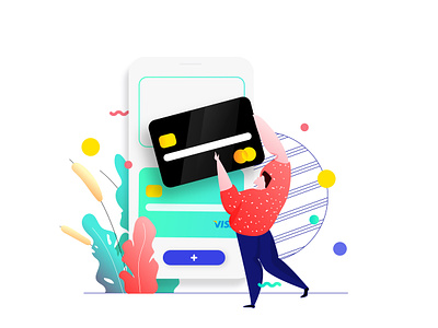 Mobile App Add Credit Card Feature Illustration