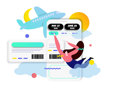 Mobile App Booking Ticket Plane Feature Illustration appdesigner booking customillustrations developer illustration isometric mobile app plane redesign ticket ui ux webdevelop webdevelopers webdeveloping webdevelopment