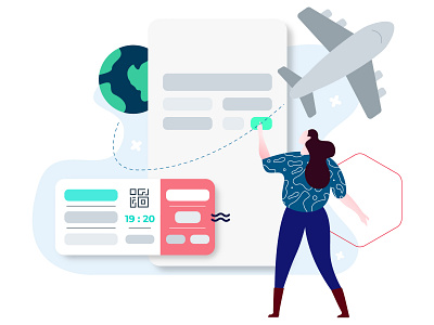 Booking Ticket Plane Feature E-Wallet Illustration appdesigner credit card customillustrations developer illustration isometric mobile app payment plane redesign ticket ticket booking travel ui ux webdevelop webdevelopers webdeveloping webdevelopment