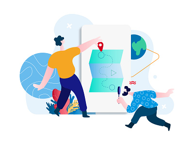 Positioning And Sharing Location Feature E-Wallet Illustration appdesigner customillustrations developer illustration isometric mobile app redesign ui ux webdevelop webdevelopers webdeveloping webdevelopment