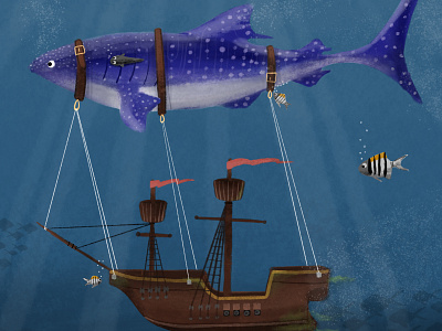 Undersea Voyage design illustration underwater