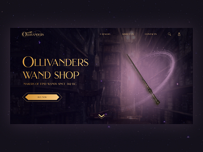 Ollivanders Wand Shop design figmadesign harrypotter magic wand shop ui ui design wand wand shop web