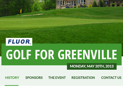 Golf for Greenville charity golf greenville header navigation nonprofit website wordpress