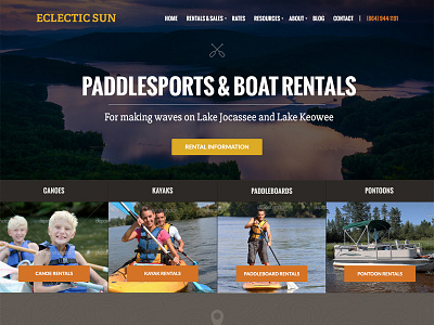 Boat Rental Company Website e commerce nature outdoors web design website wordpress