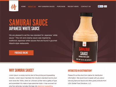 Samurai Sauce brown japanese red samurai sauce web website wordpress