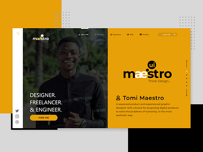 Designer Resume Page agency landing page landing page design portfolio resume design resume template uidesign uidesigner webdesign