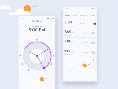 Clock App alarm app alarm clock clockapp mobile app design uidesign uxdesign