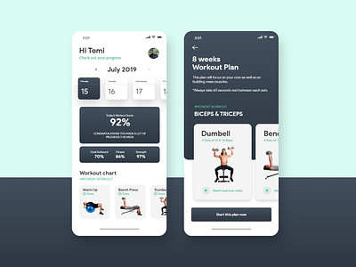 Fitness Tracker App fitness app fitness tracker gym app mobile app design ui design ui inspiration ui interface ui kit uiux workout app workout tracker