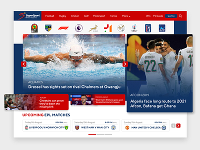Supersport Redesign agency landing page daily ui sports sports website supersport redesign ui inspiration ui kits uidesign ux design webpage design