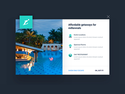 Resort Preview list page popup resort ui ux