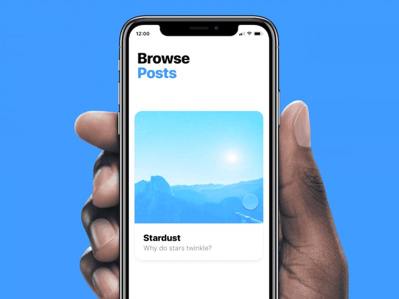 Framer X: Page Tool animation app blue card cards framer gif interaction ios mobile page paging prototype swipe ui