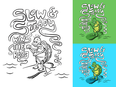 Slow & Steady Wins The Race affinity designer hand drawn hand lettering illustration illustrative design inspiration