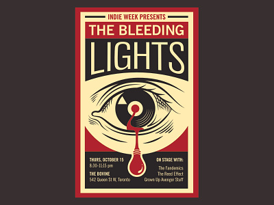 Bleeding Lights – Indie Week Toronto – Poster gig poster graphic design illustration