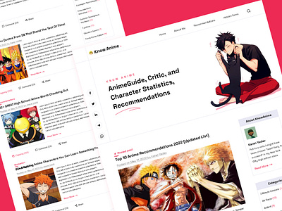 Knowanime Blog Website. adobe xd design figma ui ui design