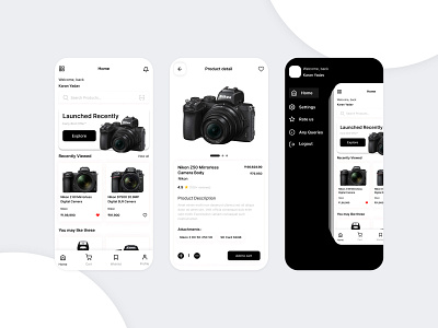 Online Camera Shop adobe xd app design design figma interaction design ui design