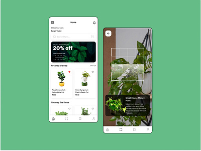 TinyLeaves- Decorate your surroundings with plants app design design figma interaction design ui design