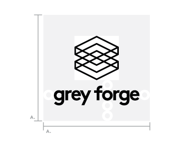 Grey Forge Logo lock up logo white space wip