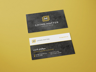 Living Matter Business Card brand business card dark gold
