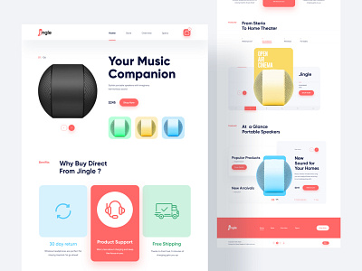 Product Landing Page - Speaker 3d best design button color colorful design designer landingpage music products speaker trending design typography uidesign user experience user interface uxdesign web webdesign website design