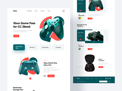 Product Landing Page - Game console best design buttons colorful design designer game console header homepage interface landing page microsoft product design products uidesign userinterfacedesign uxdesign webdesign website website design xbox