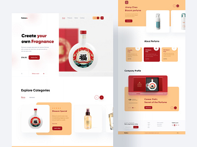 Product Landing Page - Perfume best design 2020 color colorful design header homepage homepage design landingpage layout perfume products products page scent typhography uidesign userinterfacedesign uxdesign webdesign website website concept website design