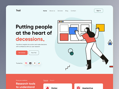 Website Design for User Research Platform - Trail