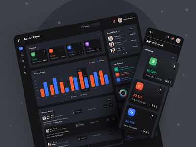 Grabstar Dashboard - Review Platform ( Dark Version )