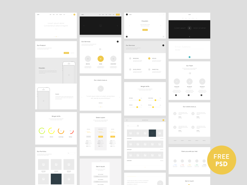 Download One page website wireframes by Nelson Noa on Dribbble
