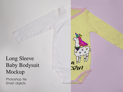 Long Sleeve Baby Bodysuit Mockup