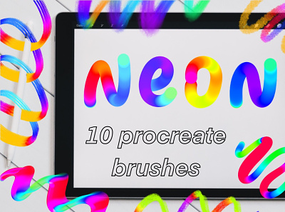 Neon Procreate Brushes brush calligraphy handlettering handwritten neon procreate