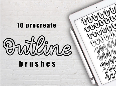 Outline Procreate Brushes brush calligraphy handlettering handwritten outline procreate