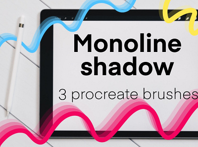 Monoline Shadow Procreate Brushes brush monoline procreate shadow
