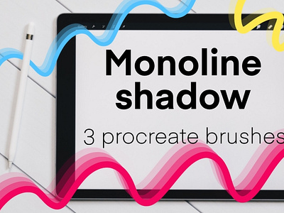 Monoline Shadow Procreate Brushes