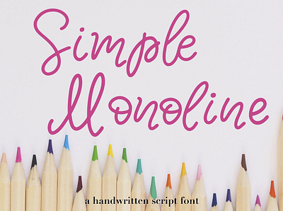 Simple Monoline A Handwritten Script Font calligraphy font handlettering handwritten otf script typography